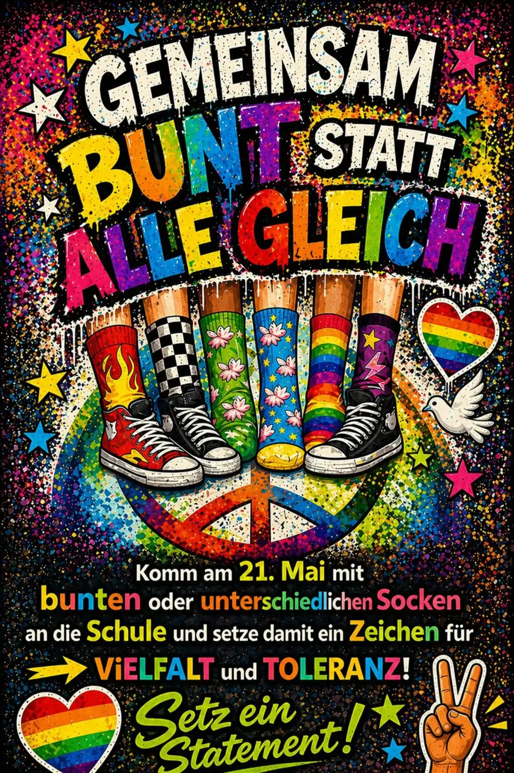 Flyer Bunte Socken