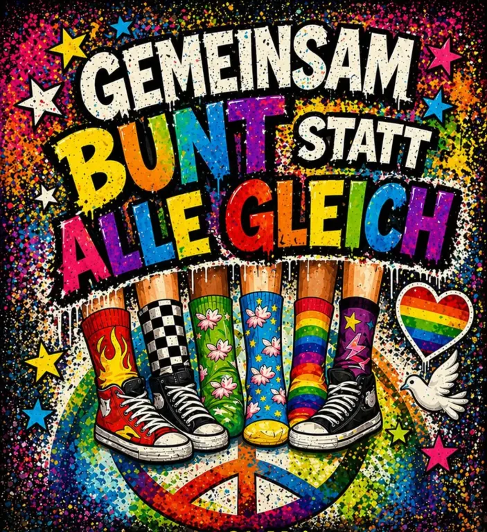 Flyer Bunte Socken